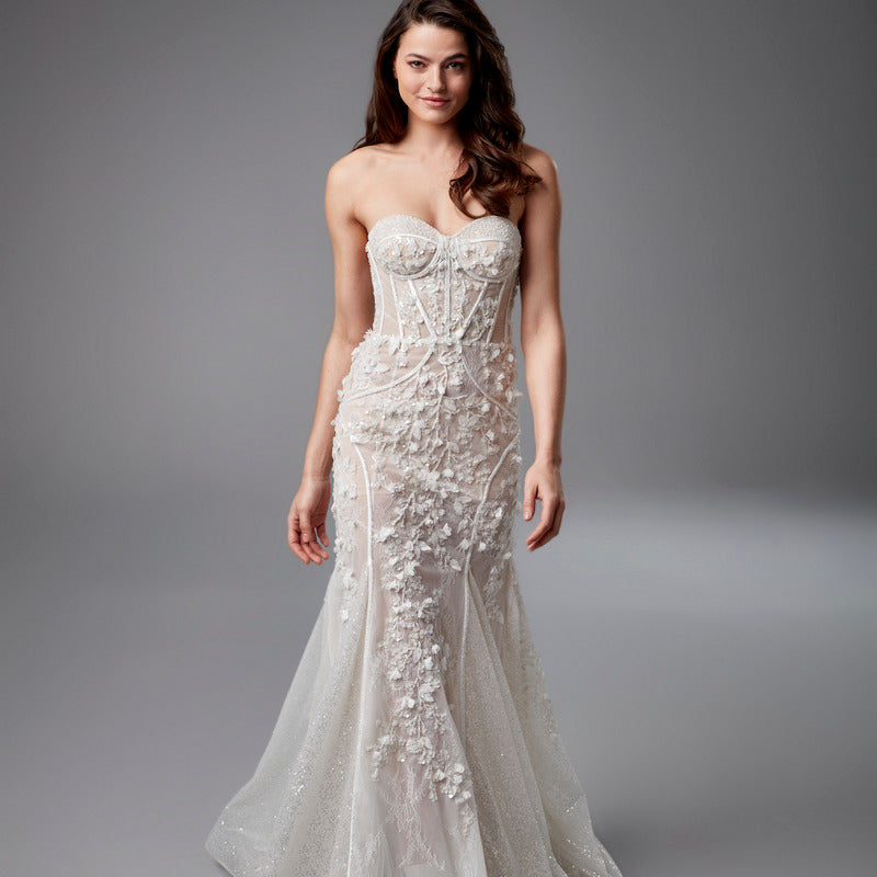 Hochzeitskleider mit Glitzer | Brautkleider Meerjungfrau Spitze