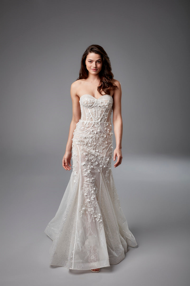 Hochzeitskleider mit Glitzer | Brautkleider Meerjungfrau Spitze