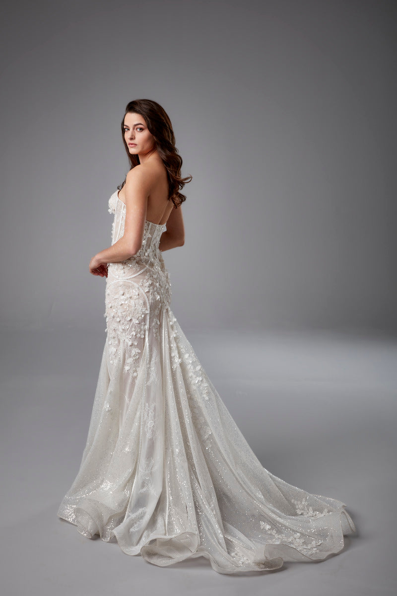 Hochzeitskleider mit Glitzer | Brautkleider Meerjungfrau Spitze