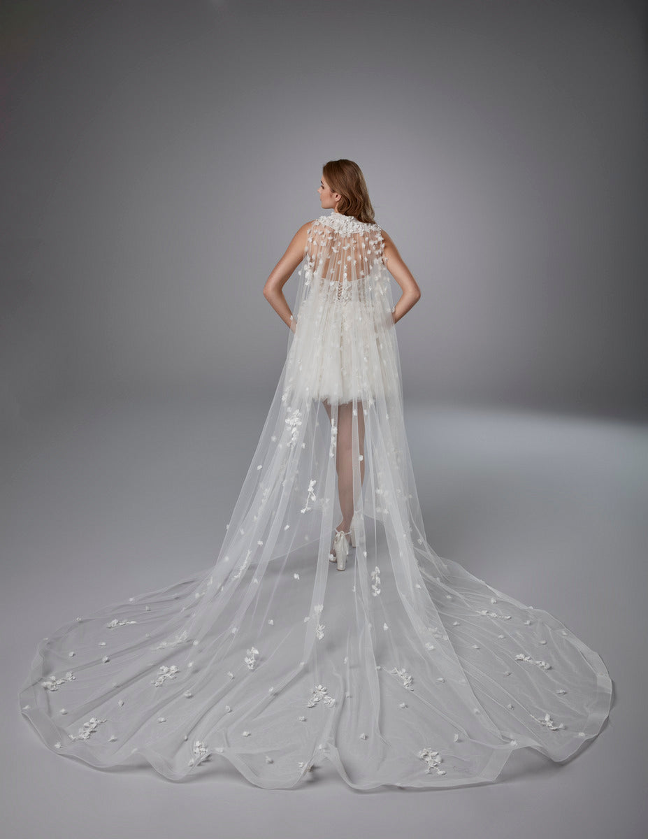 Schlichtes Brautkleid Spitzenhochzeitskleid große Größen lang Tüll A-Linie- elfenbeinweiß Standesamtkleid