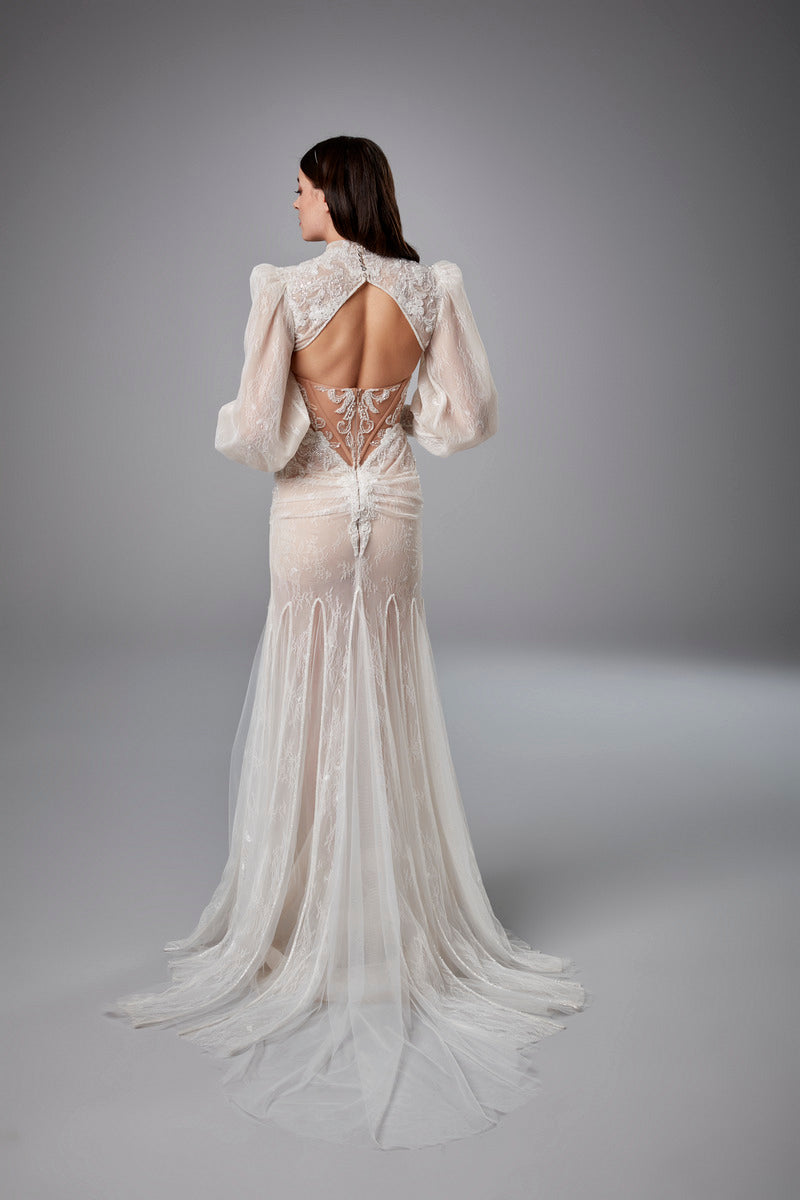 Kopie von Bestreut Pailletten Spitze Brautkleid romantisch von der Schulter Brautkleid Seite Schlitz A-Linie ärmellose Brautkleid Robe de Mariée