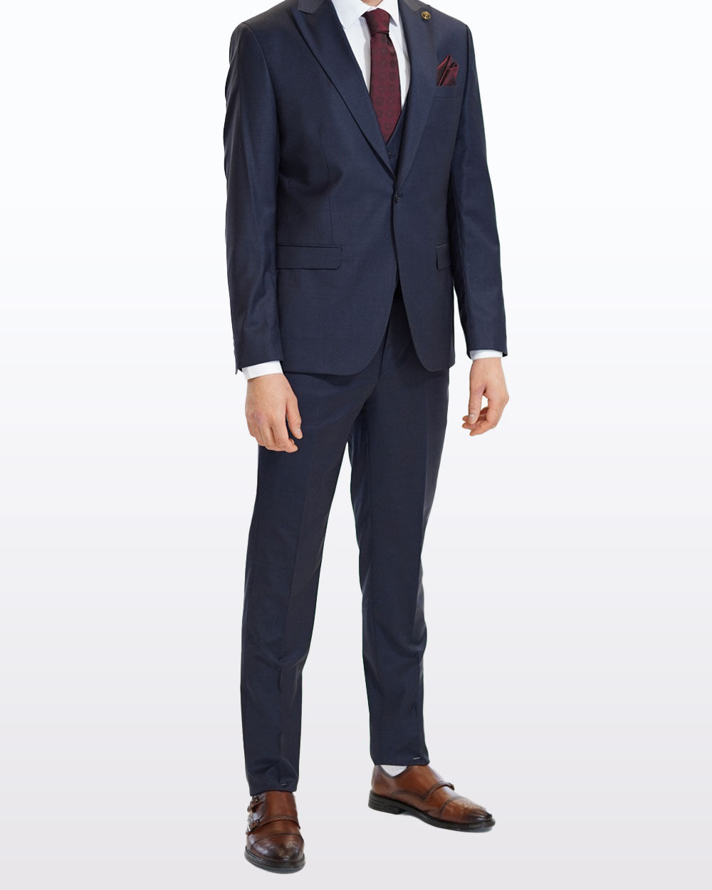 Anzug Regular Fit Dunkelblau | 3-teilig, Wolle