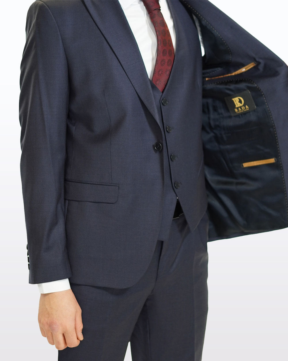 Anzug Regular Fit Dunkelblau | 3-teilig, Wolle