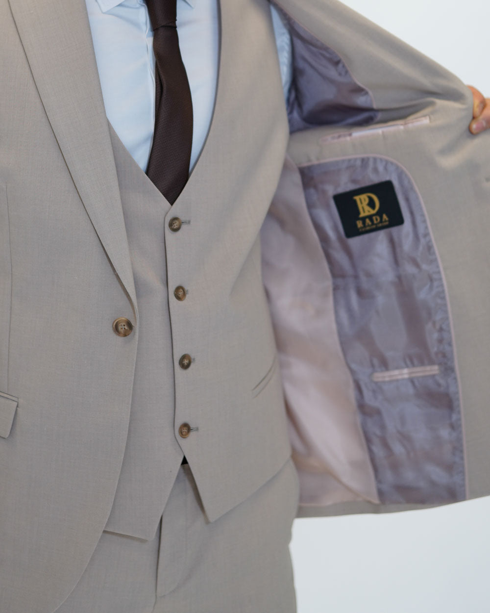 Anzug Regular Fit Beige | 3-teilig