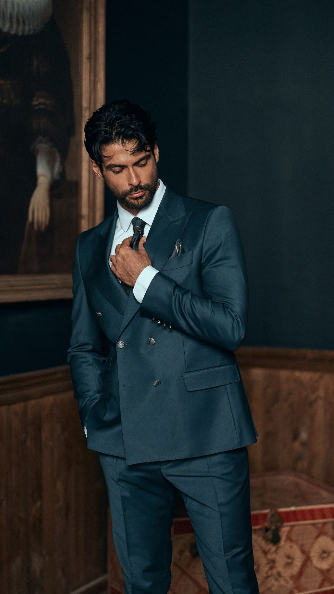 Doppelt verstrickte Premium-Wolle in edlem Grün