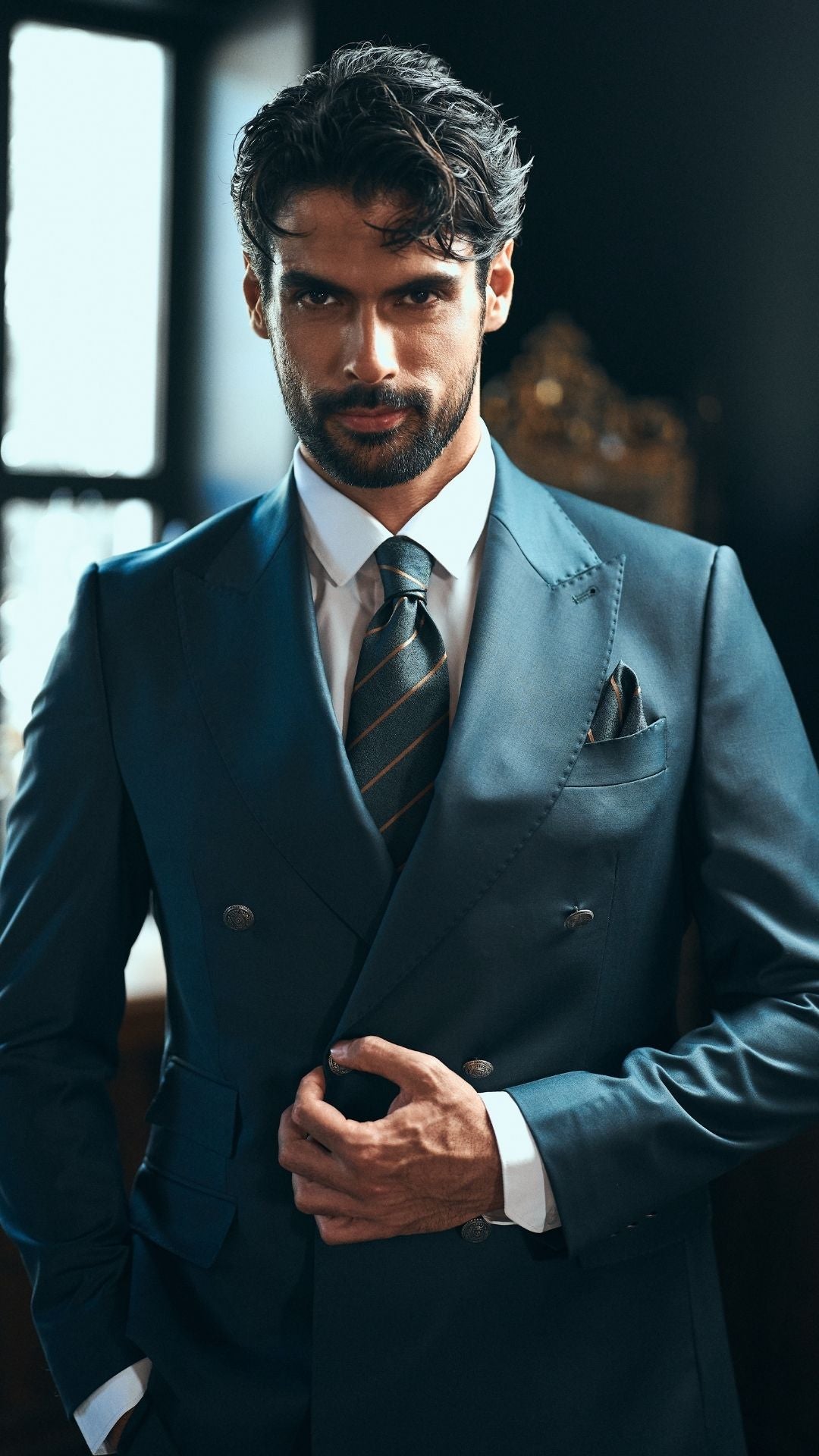 Doppelt verstrickte Premium-Wolle in edlem Grün