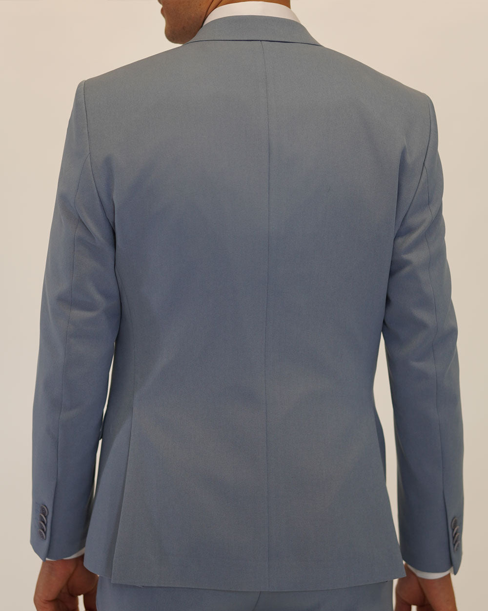 Hochzeitsanzug Slim Fit Hellblau | 3-teilig, gemusterte Weste