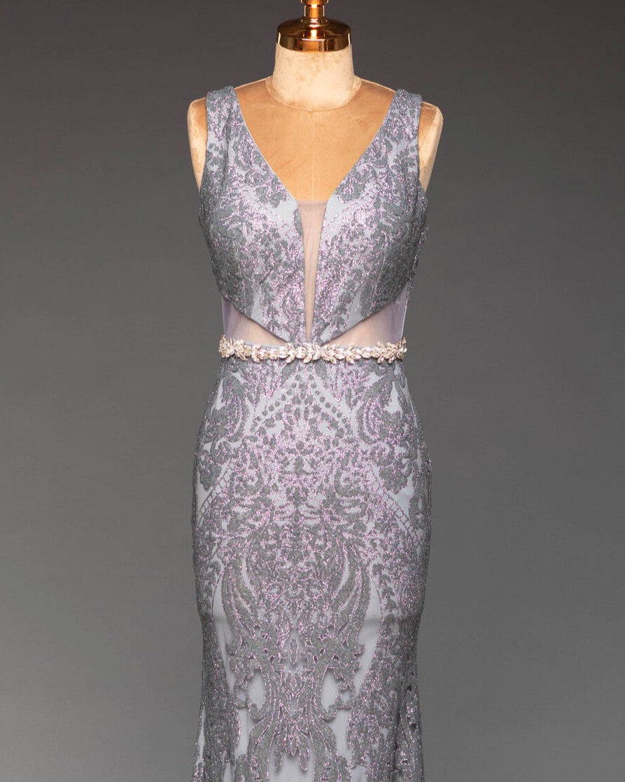 Abendkleid Grau | Elegant im italienischen Schnitt