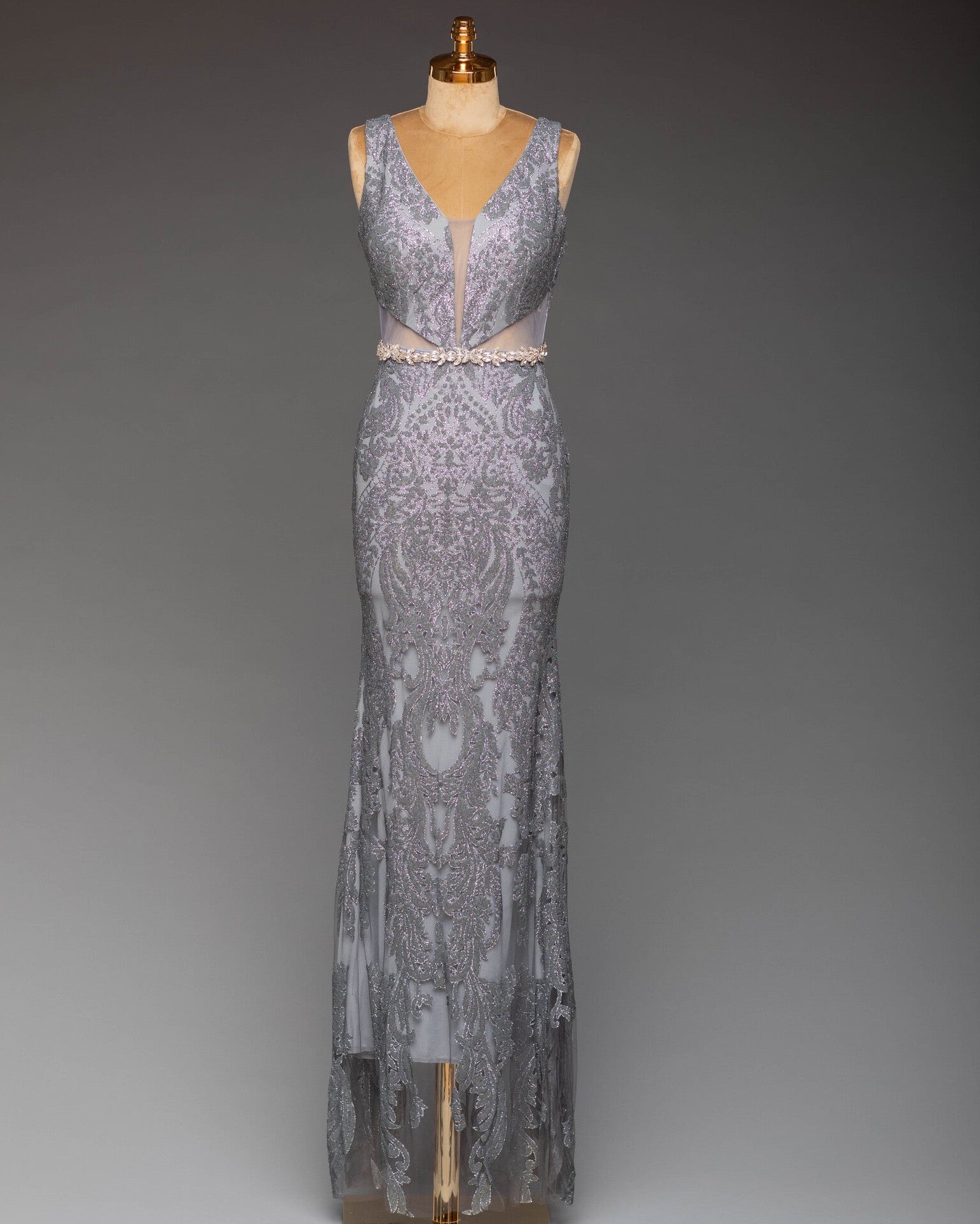 Abendkleid Grau | Elegant im italienischen Schnitt
