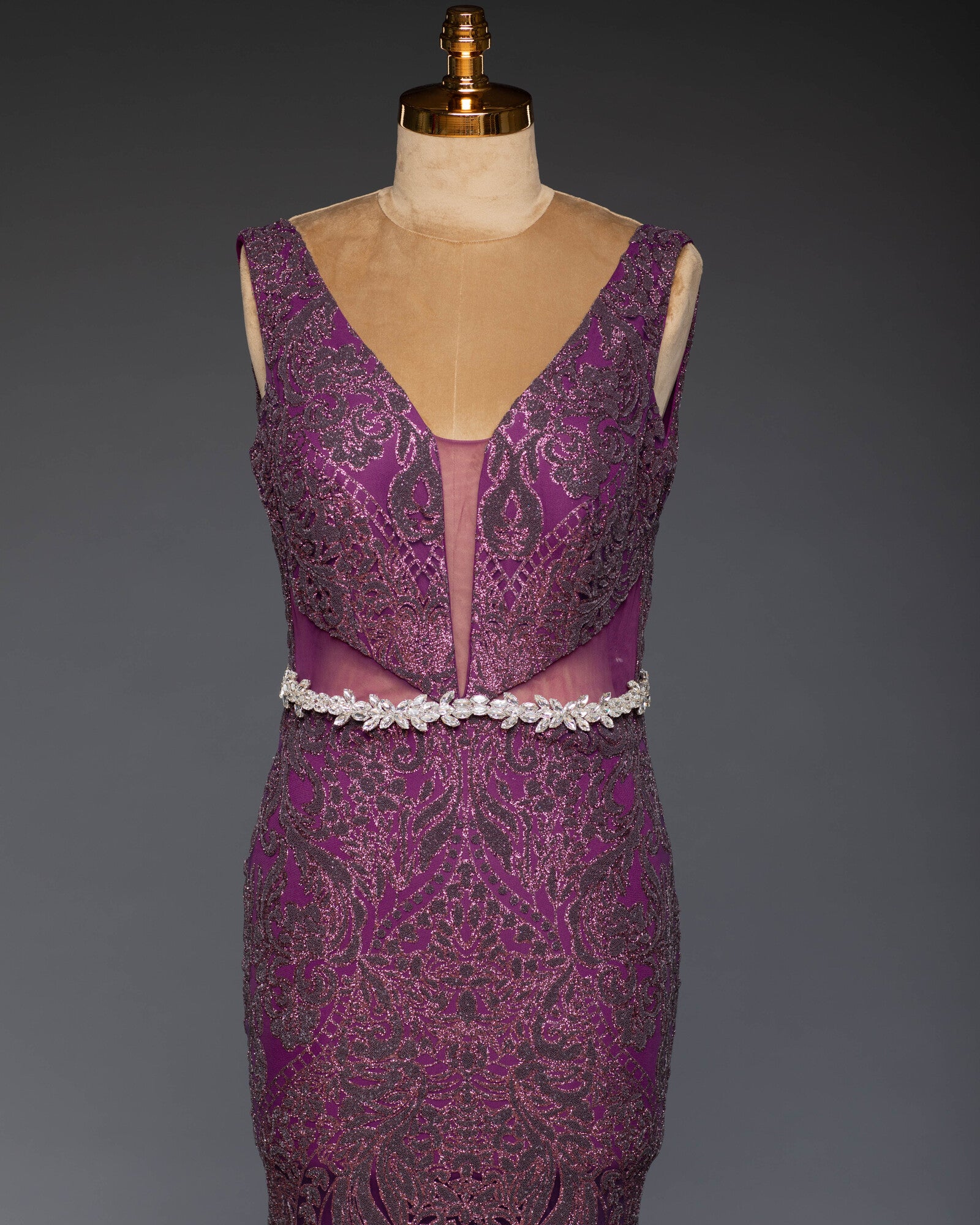 Abendkleid Violett | Bodenlang im italienischen Schnitt