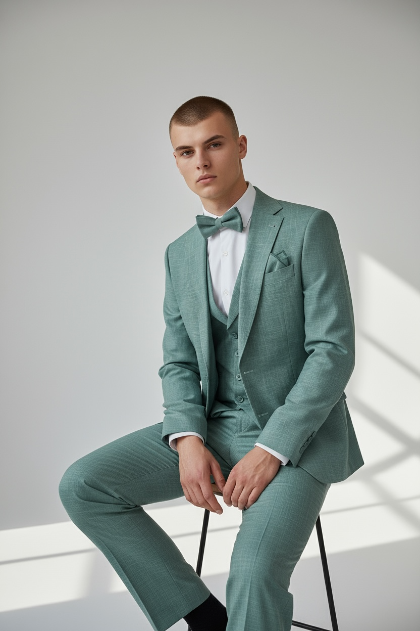 Eleganter 3-teiliger Anzug in Hellgrün