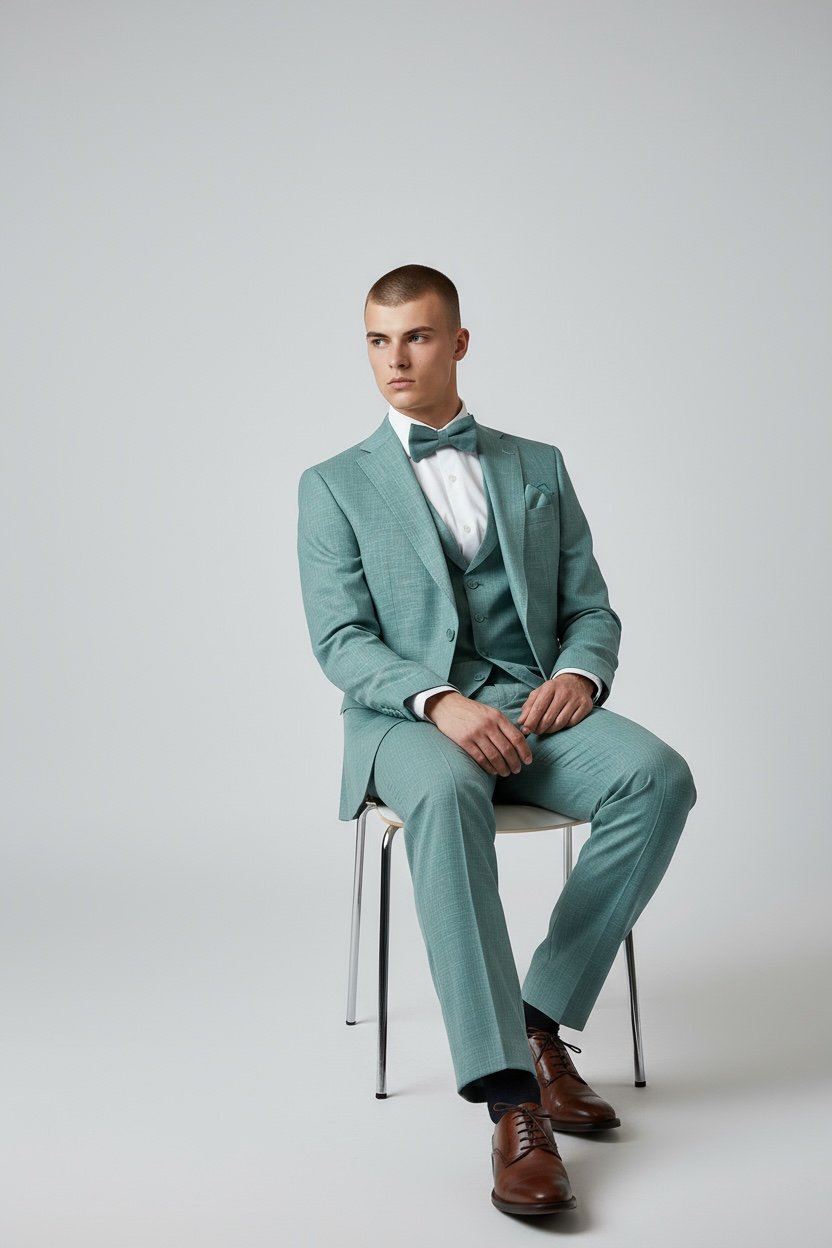 Eleganter 3-teiliger Anzug in Hellgrün