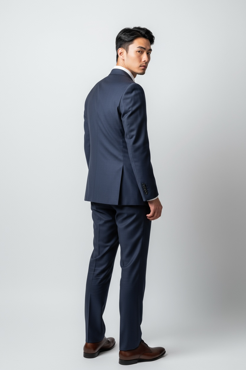 Eleganter 3-teiliger Anzug in Dunkelblau mit schön gemusterter Weste