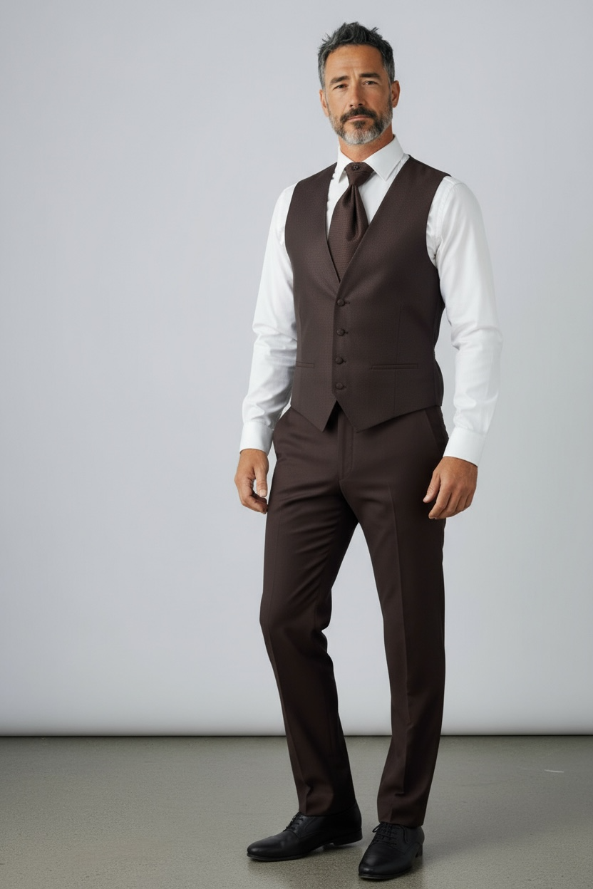 Eleganter 3-teiliger Anzug in Bordeaux