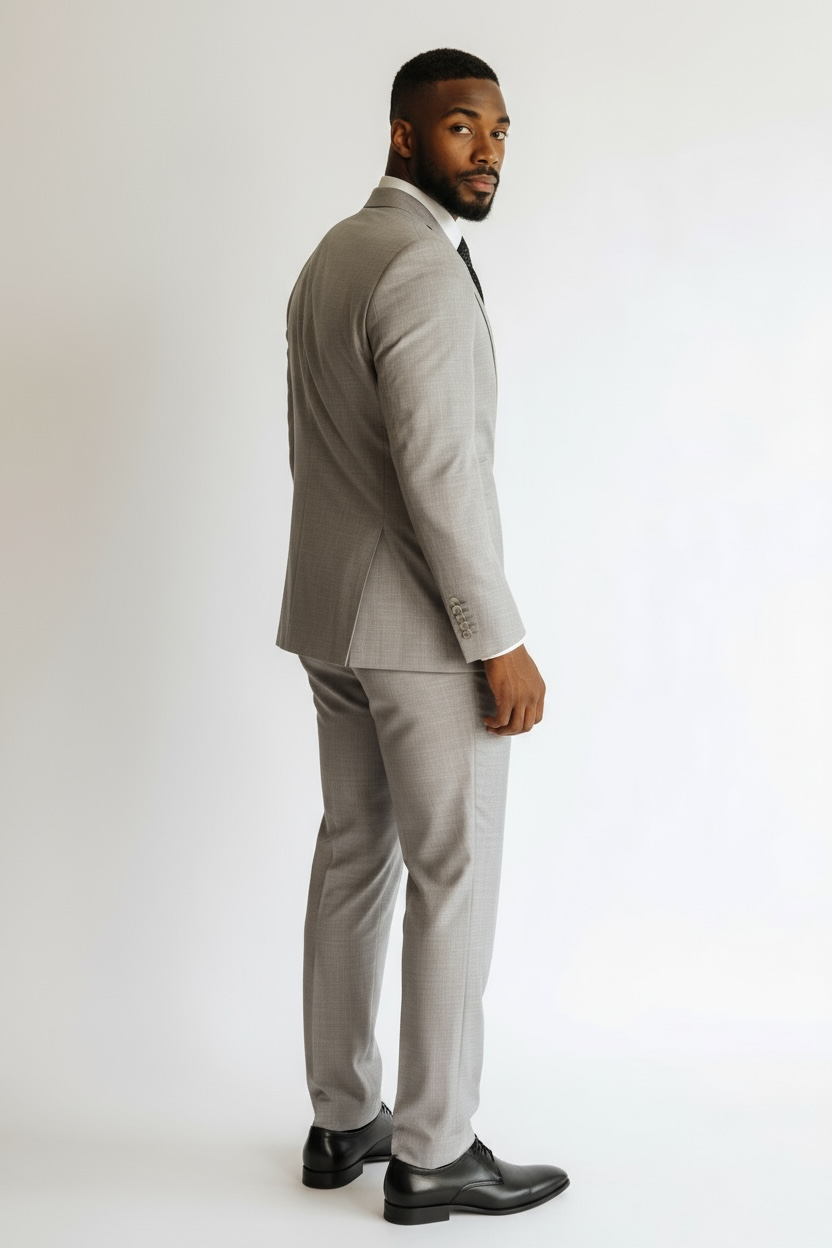 Eleganter 3-teiliger Anzug in Beige mit braun gemusterter Weste