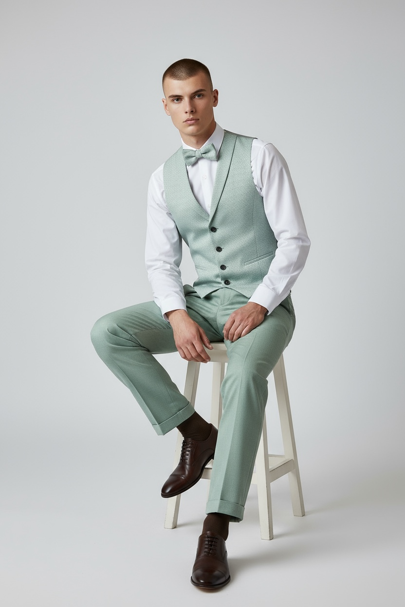 Eleganter 3-teiliger Anzug in Grün