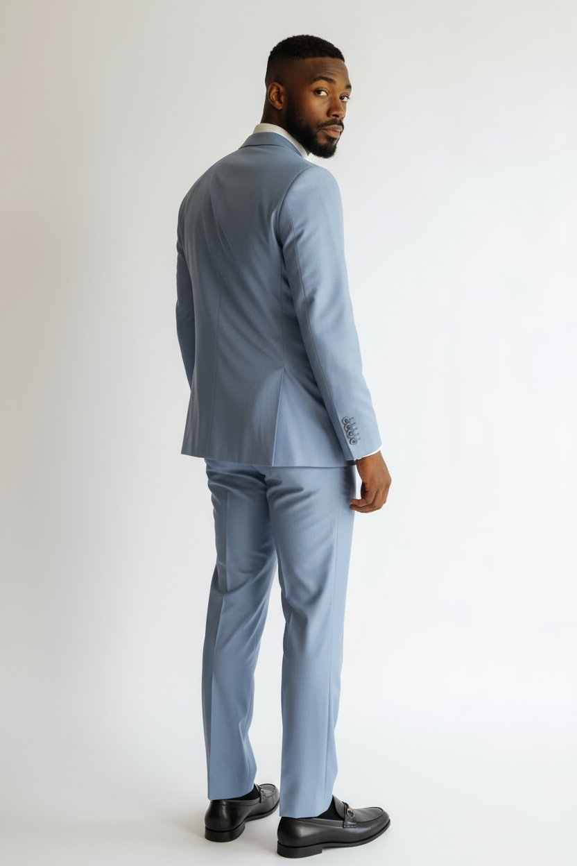 Bedj Anzug Hellblau Wolle | 3-teilig, elegant & modern