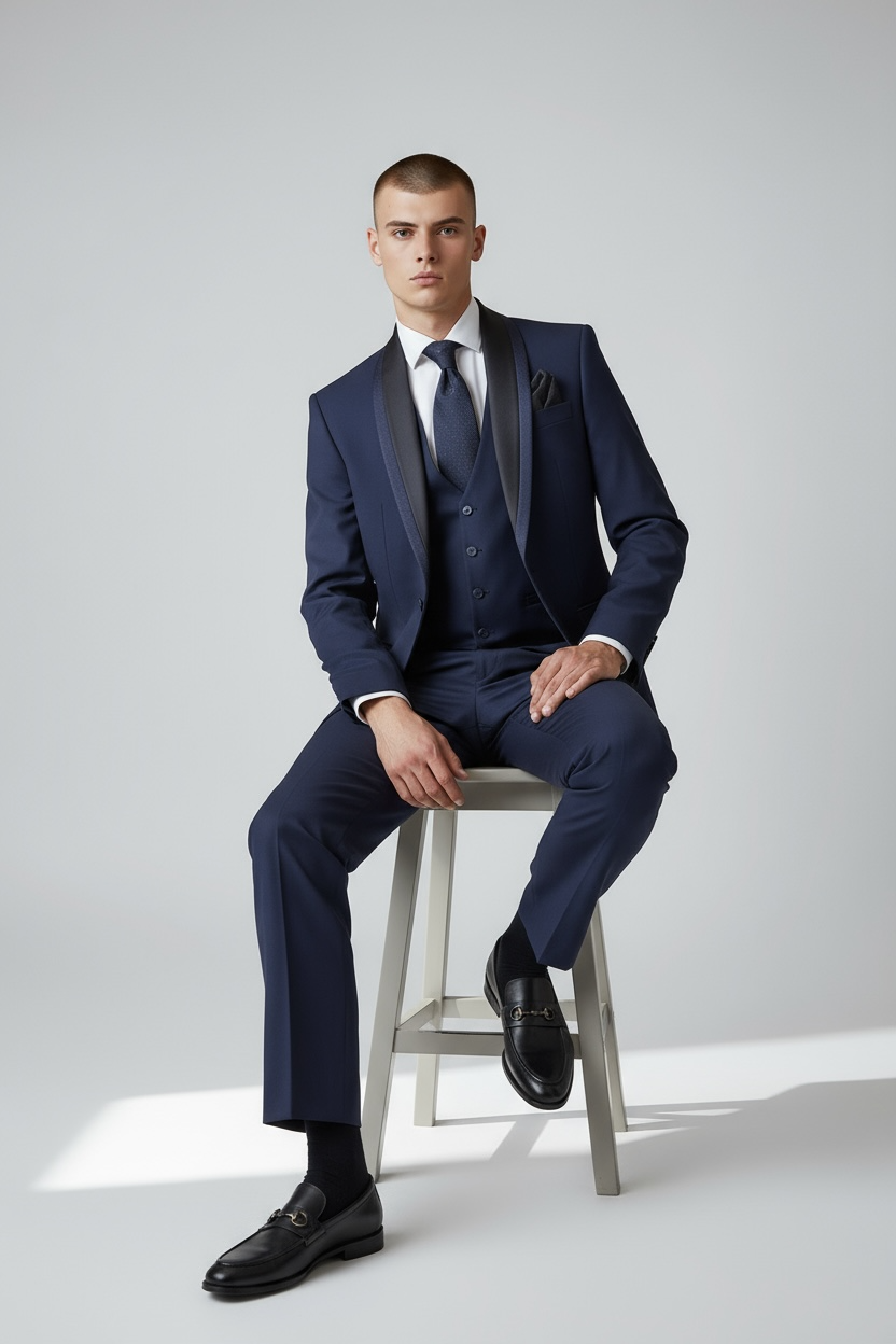 Dunkelblauer Smoking | 3-teilig, elegant & zeitlos