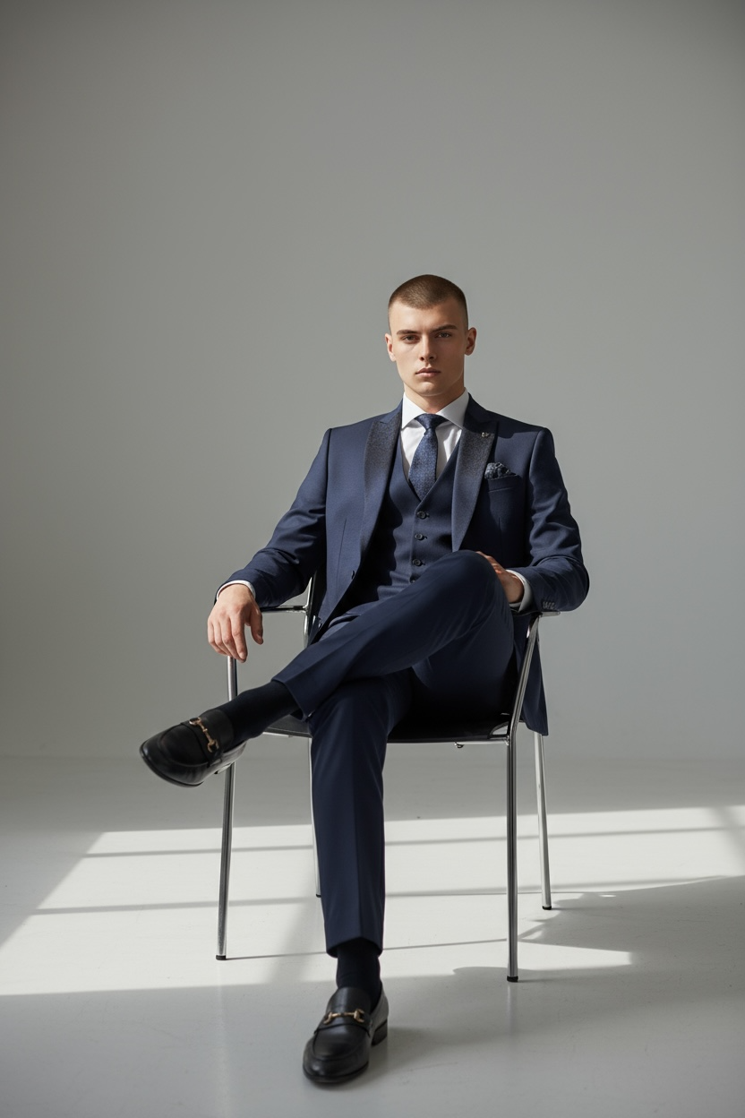 Dunkelblauer Smoking | 3-teilig, elegant & zeitlos