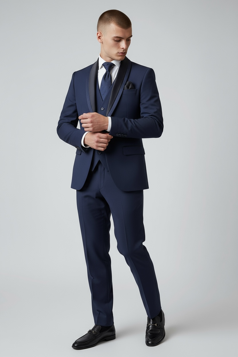 Dunkelblauer Smoking | 3-teilig, elegant & zeitlos