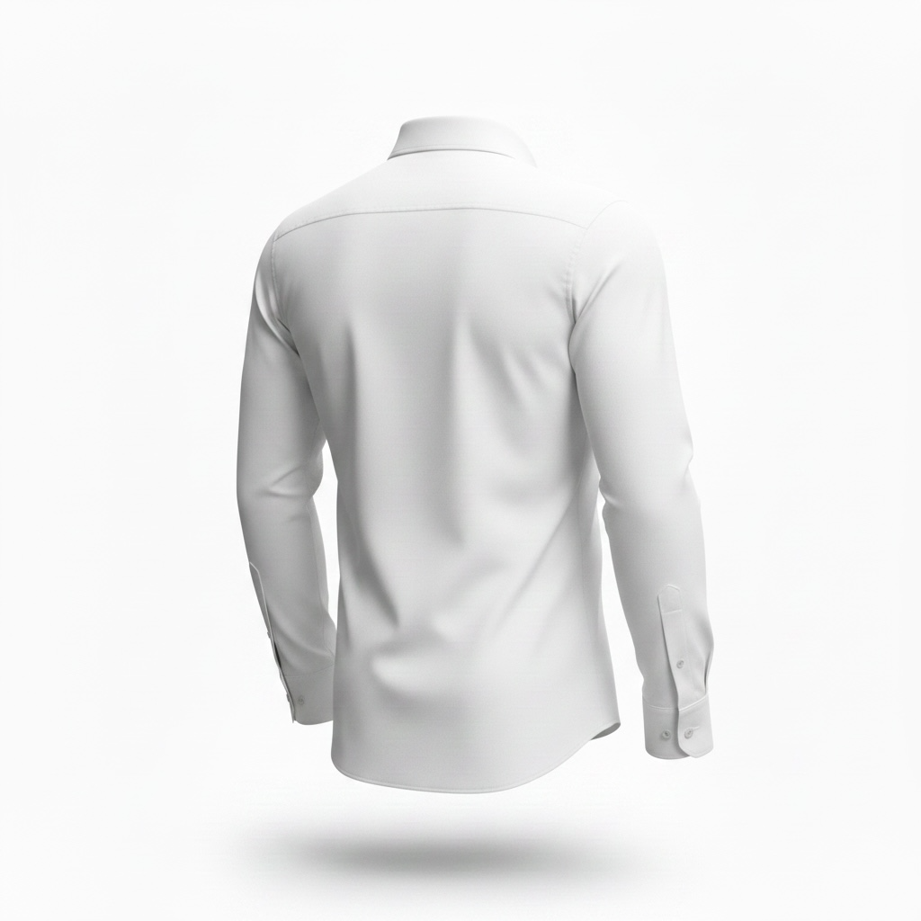 Weißes Slim-Fit Business-Hemd mit verdeckter Knopfleiste