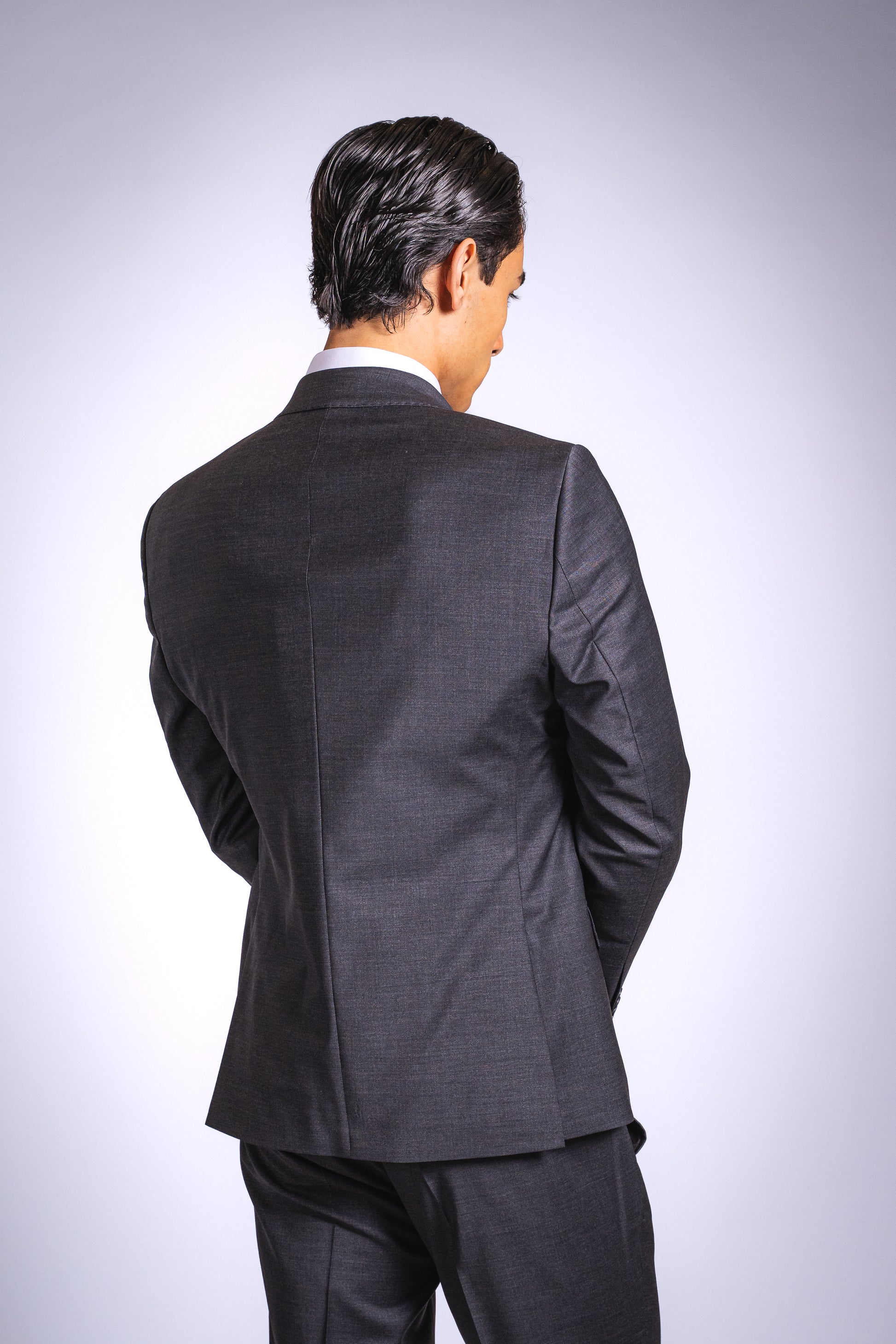 Slim Fit Dunkelgrau | 3-teilig, reine Wolle