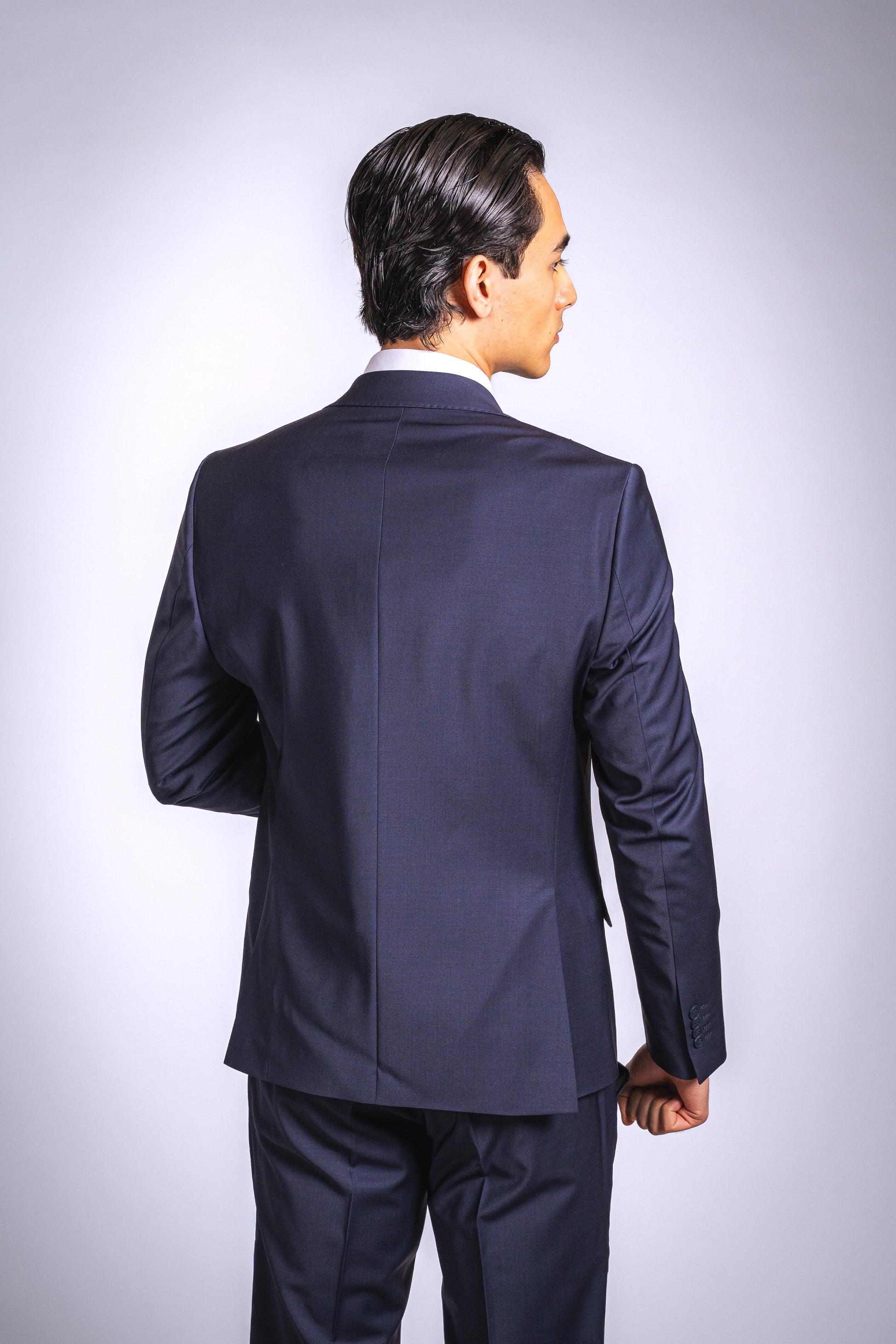 Anzug Slim Fit Dunkelblau | 3-teilig, aus hochwertiger Wolle