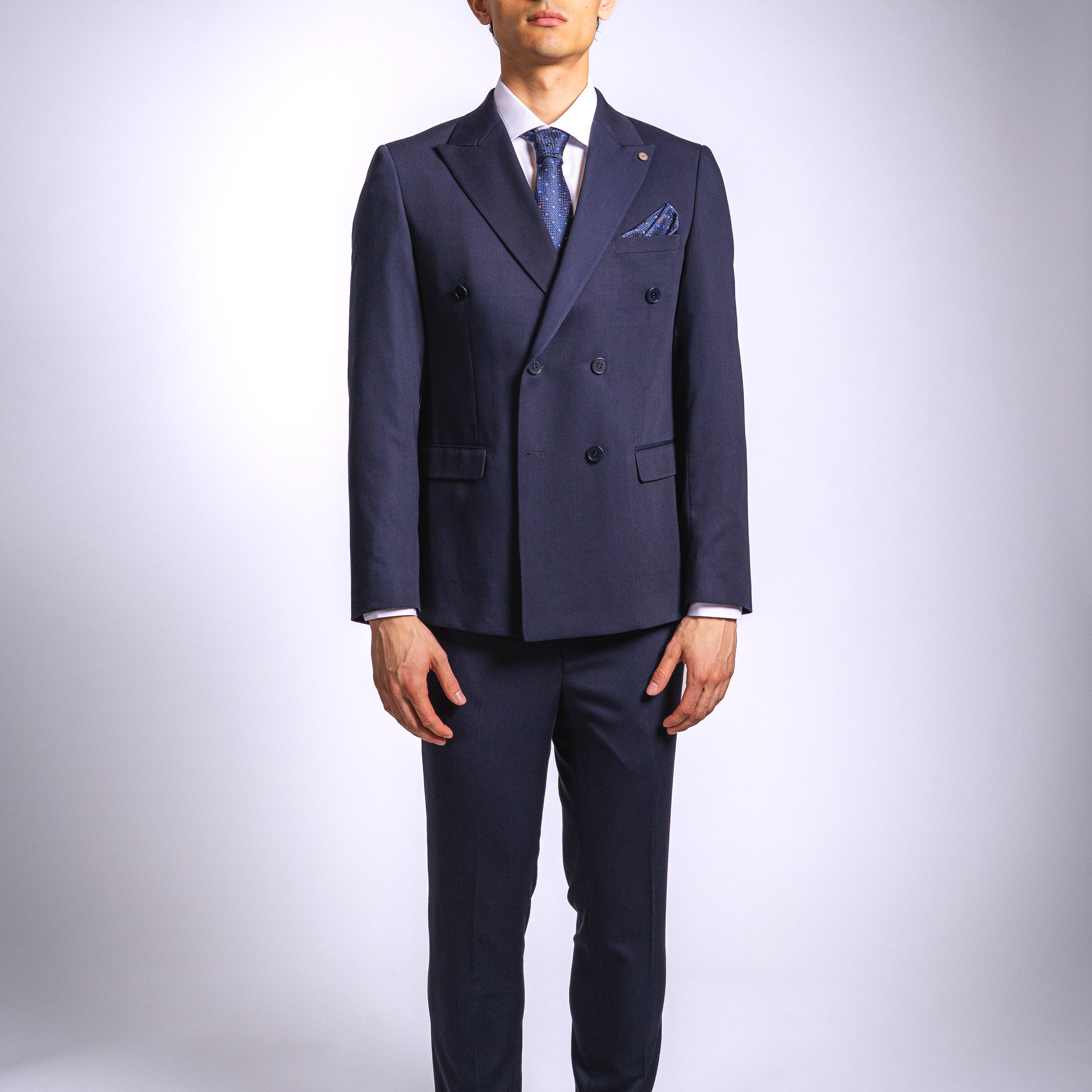 Anzug Slim Fit Dunkelblau | 2-reihig, 2-teilig