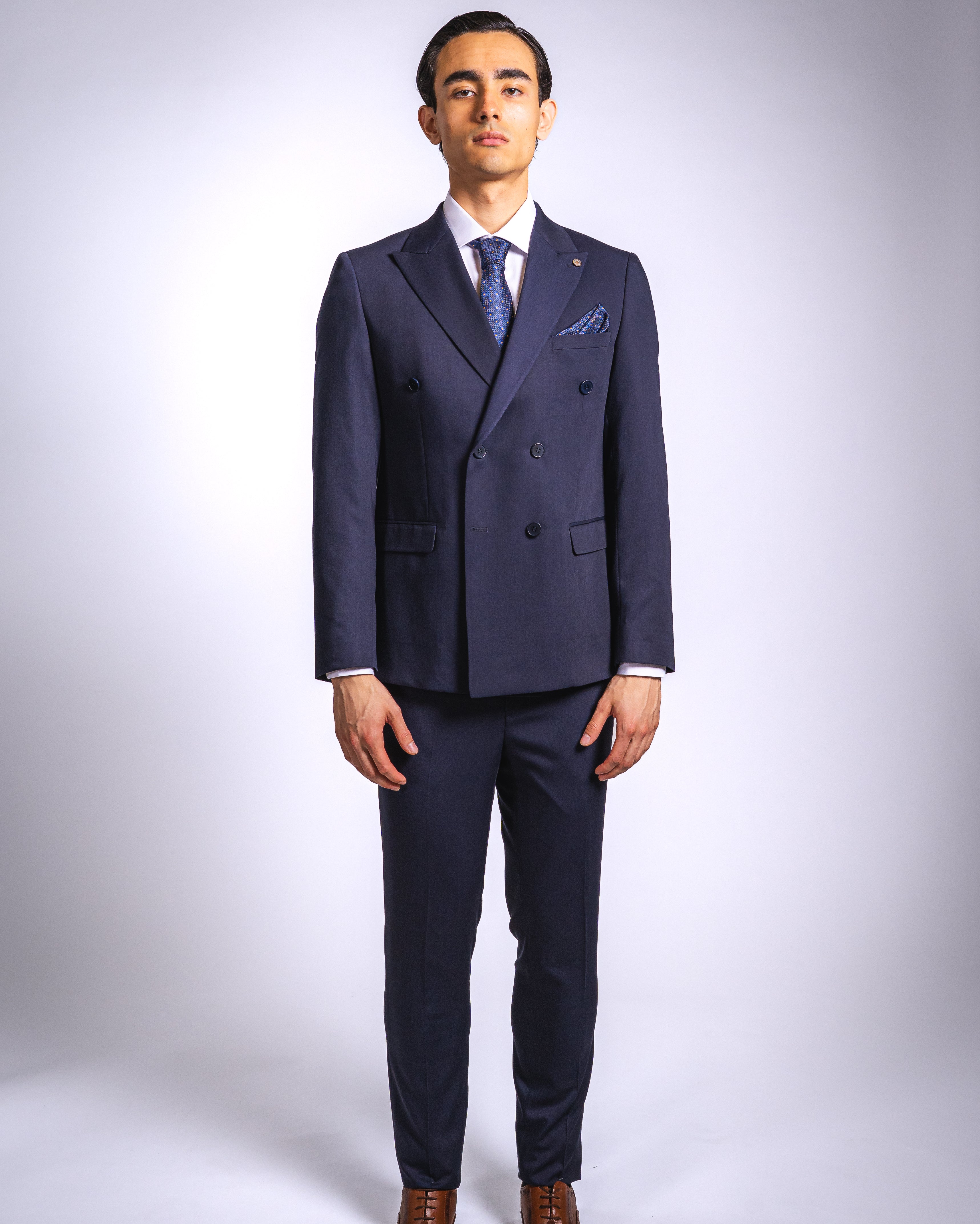 Anzug Slim Fit Dunkelblau | 2-reihig, 2-teilig