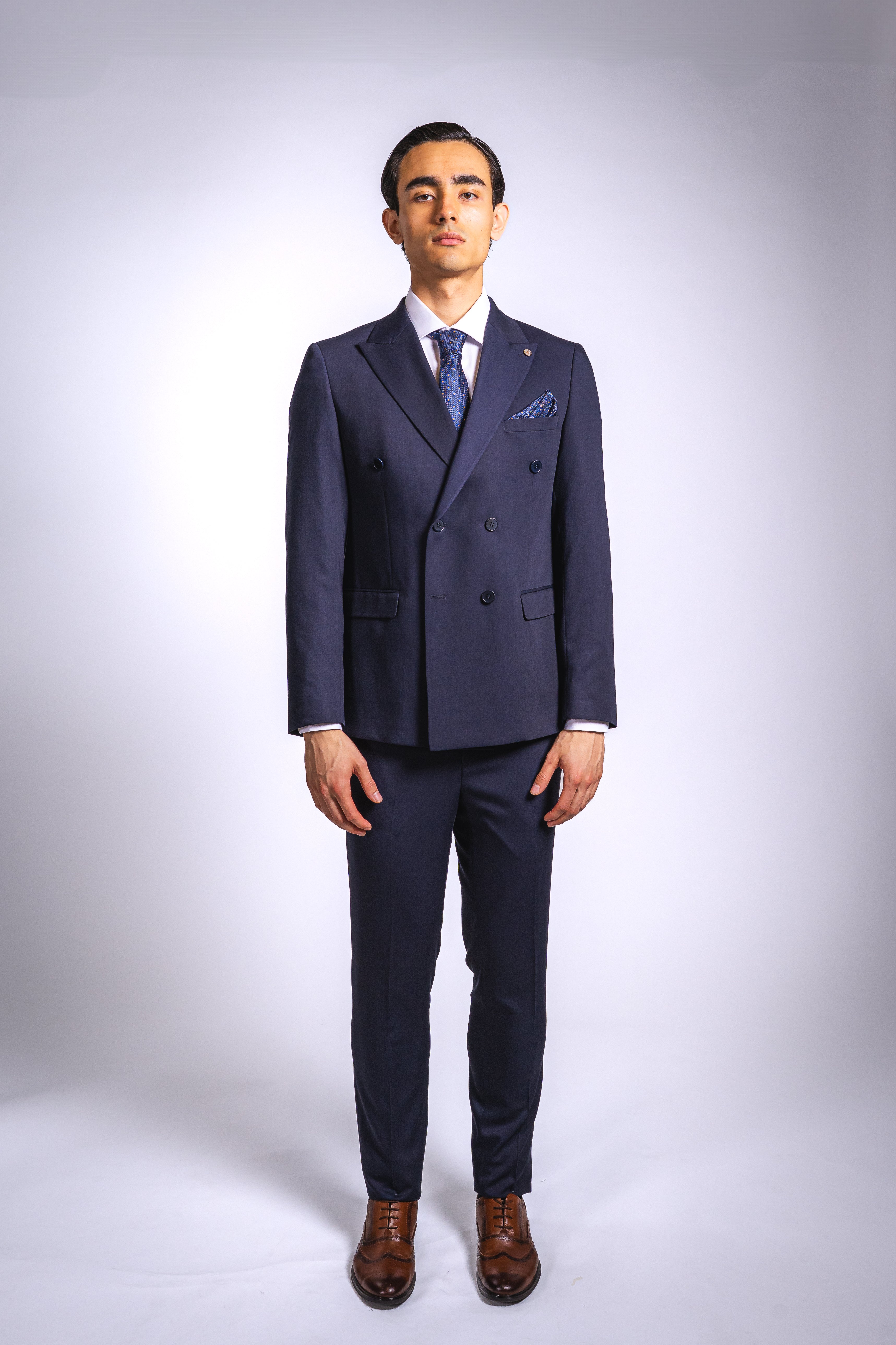 Anzug Slim Fit Dunkelblau | 2-reihig, 2-teilig