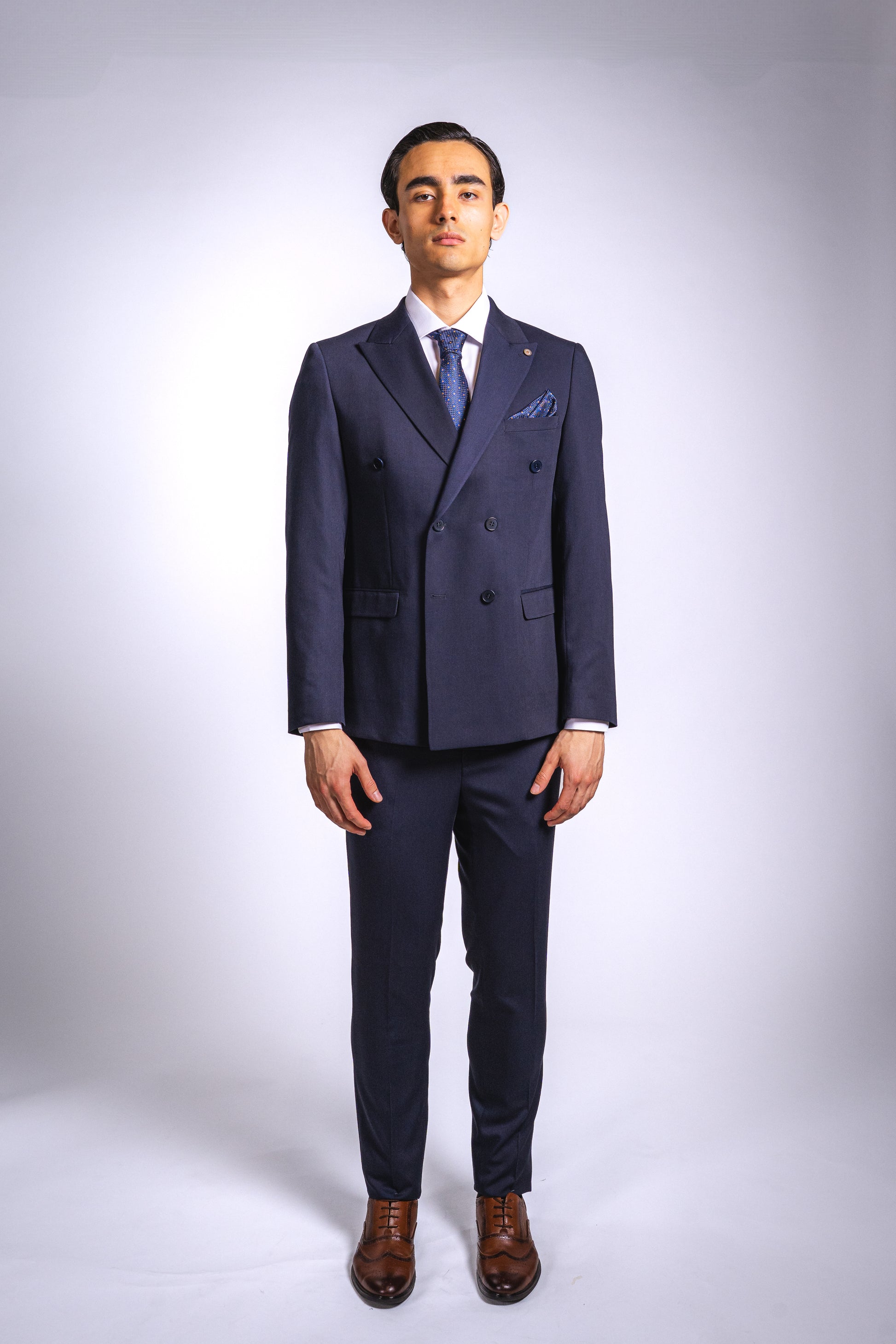 Anzug Slim Fit Dunkelblau | 2-reihig, 2-teilig