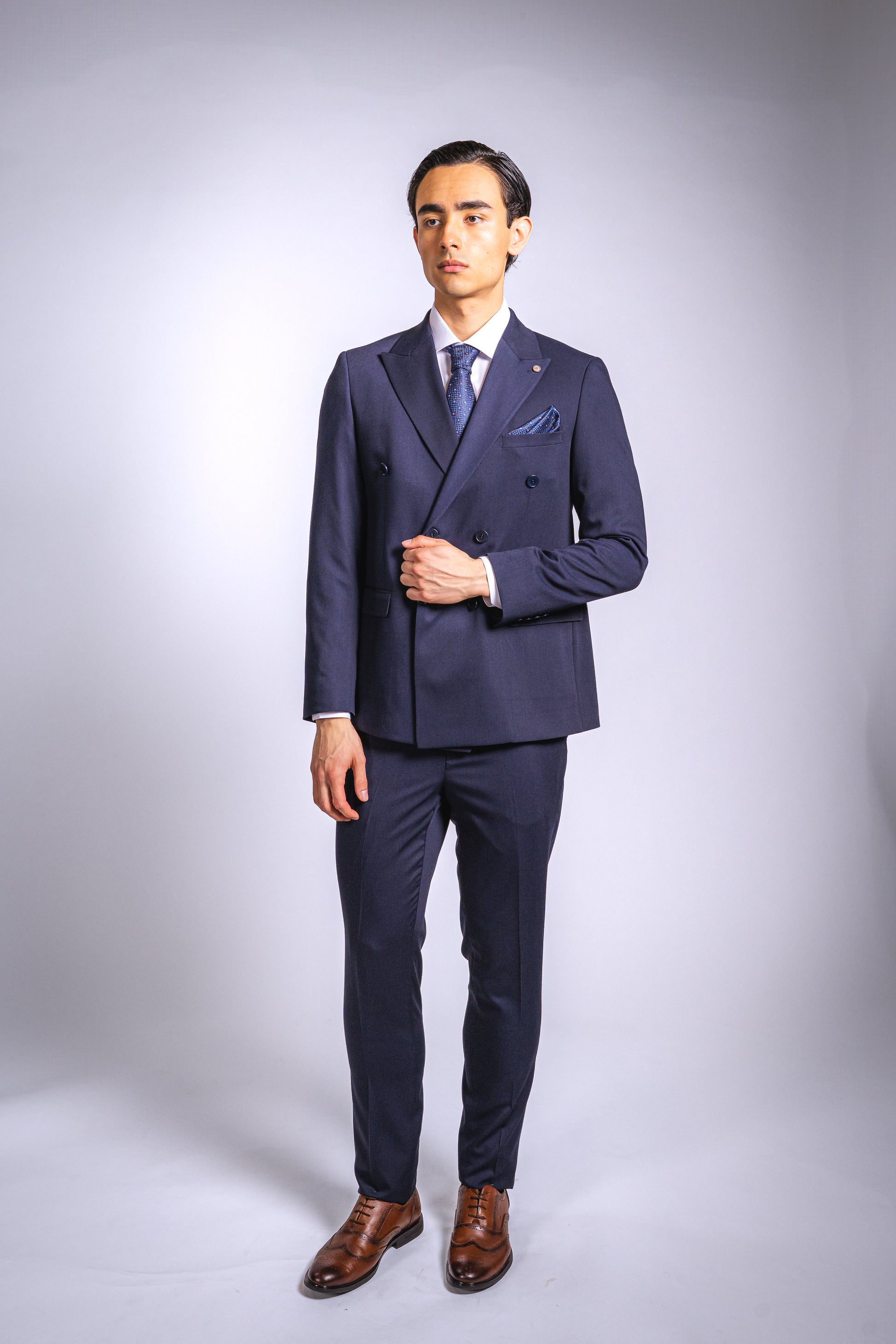 Anzug Slim Fit Dunkelblau | 2-reihig, 2-teilig