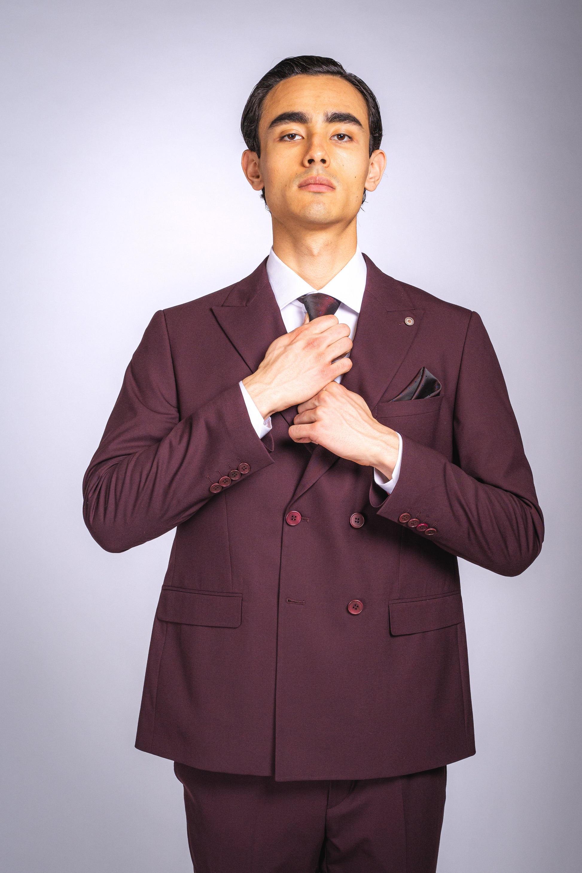 Anzug Bordeaux | 2-teilig, Doppelreihig, Slim Fit