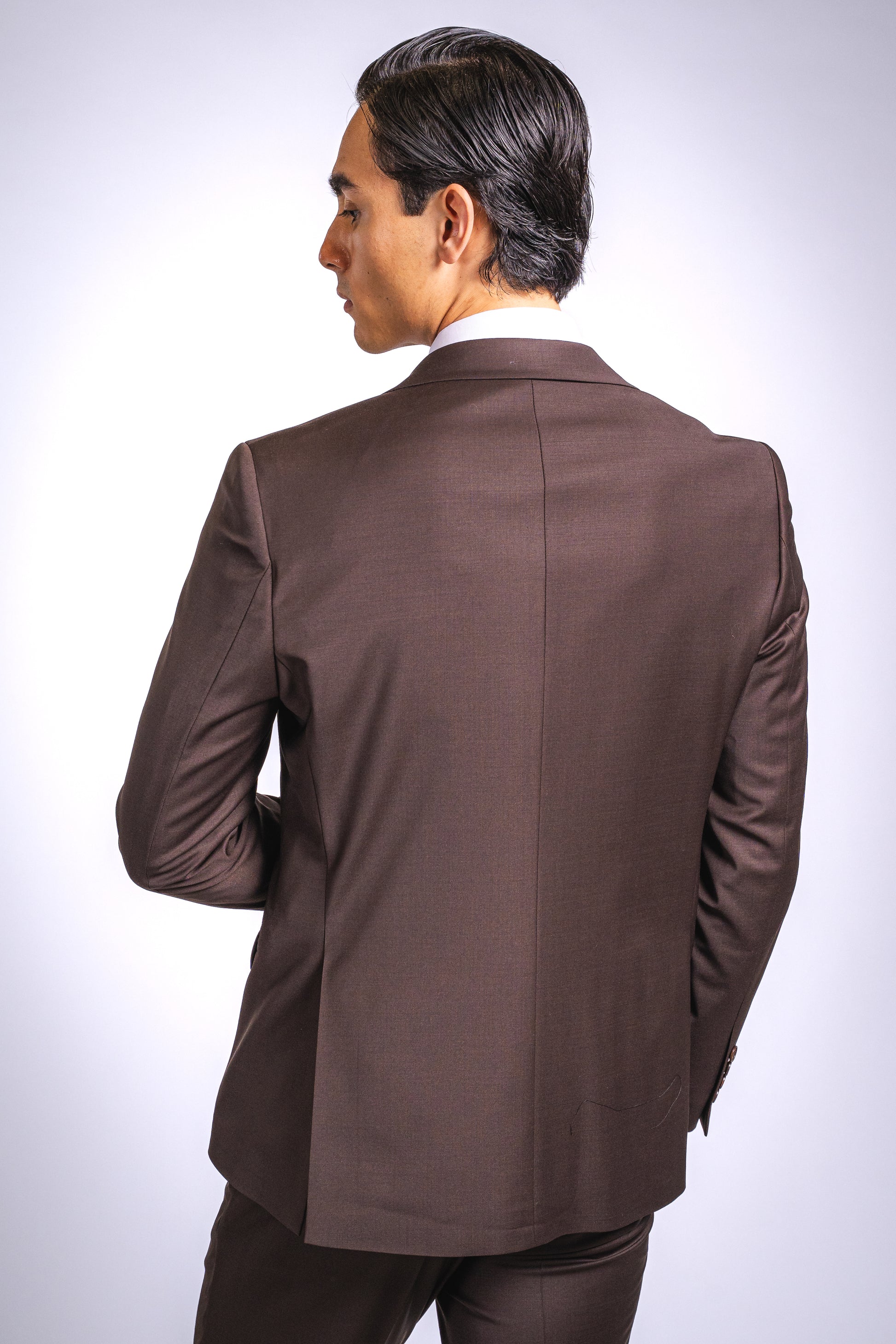 Anzug Braun | 3-teilig, Slim Fit, italienische Schurwolle