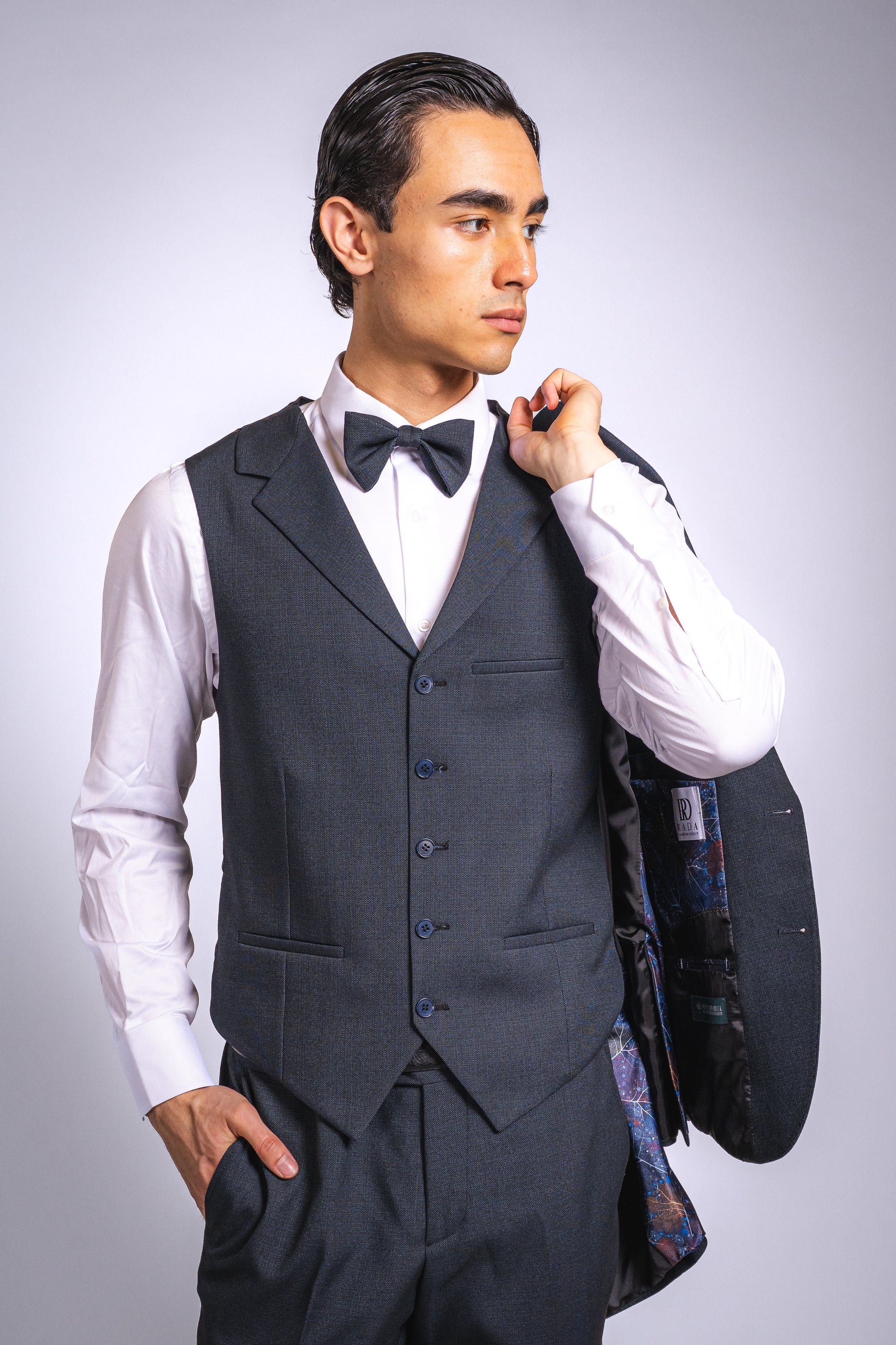 Anzug Blau | 3-teilig, Slim Fit, Fliege inklusive