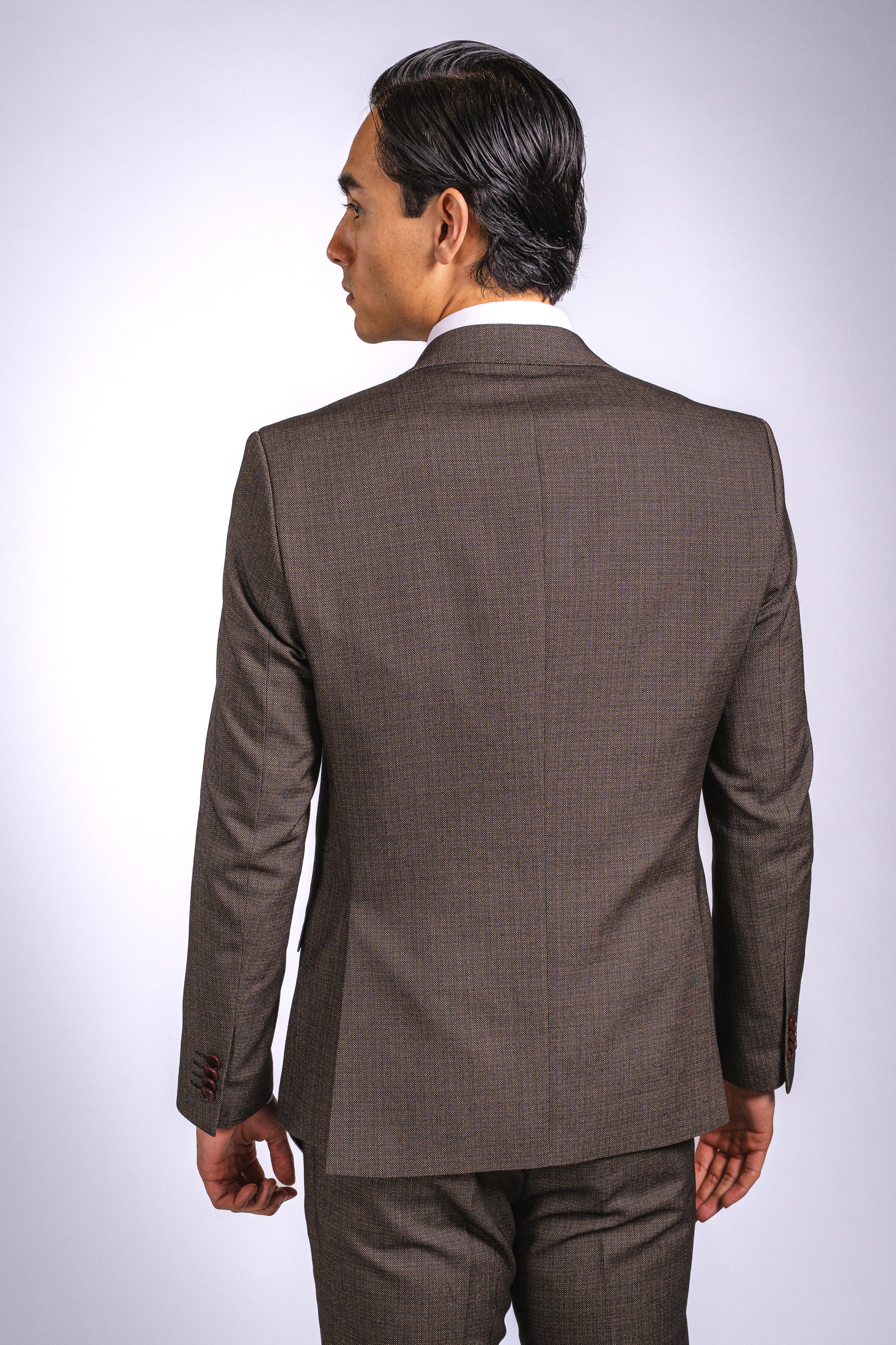 Anzug Braun | 3-teilig, Slim Fit, Fliege inklusive