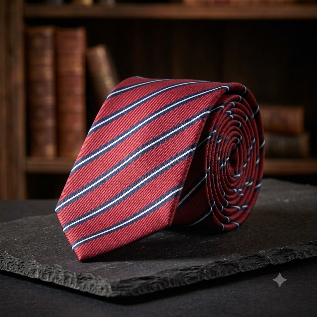 Elegante Designer-Seidenkrawatte mit Streifen-Muster