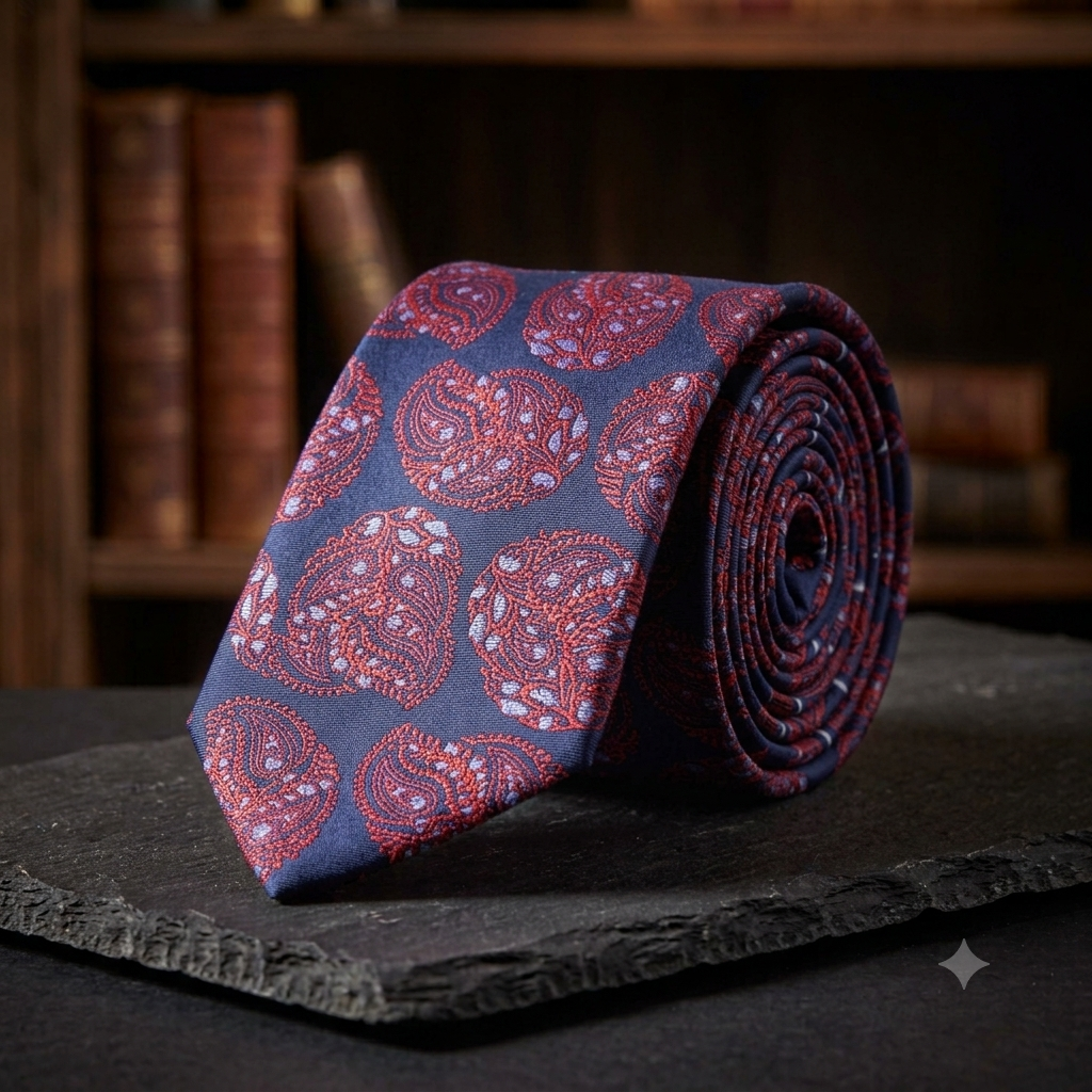 Elegante Designer-Seidenkrawatte mit Paisley-Muster