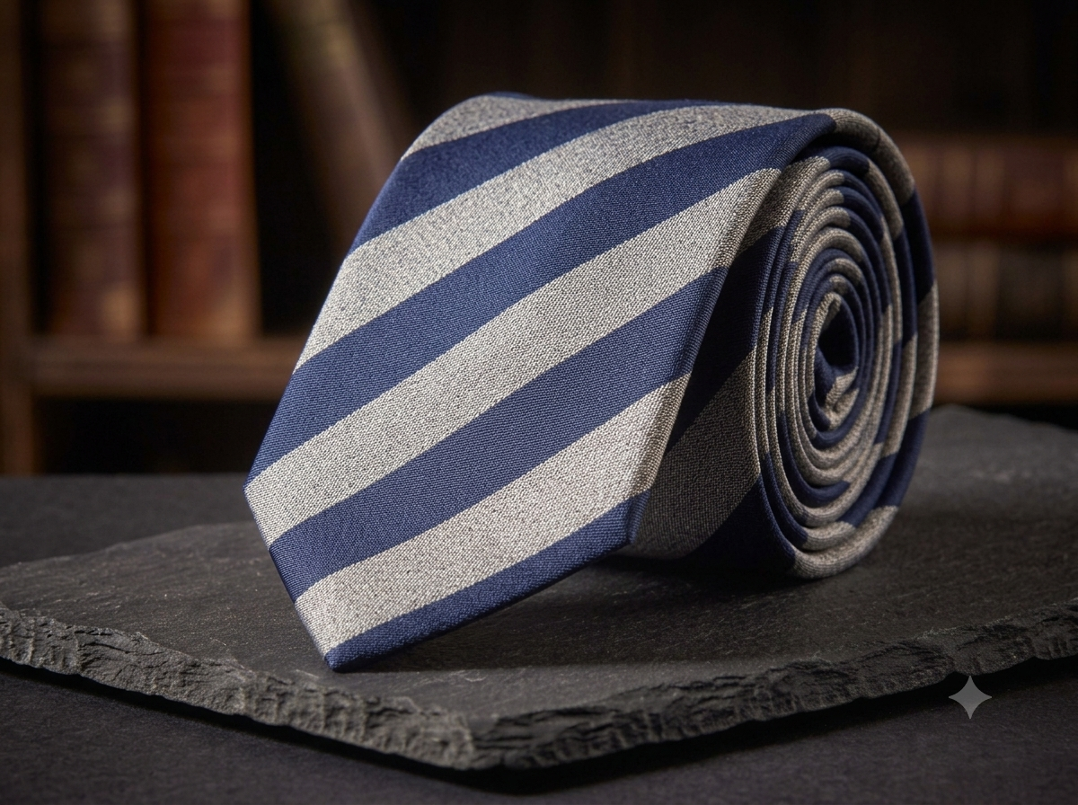 Elegante Designer-Seidenkrawatte mit Streifen-Muster