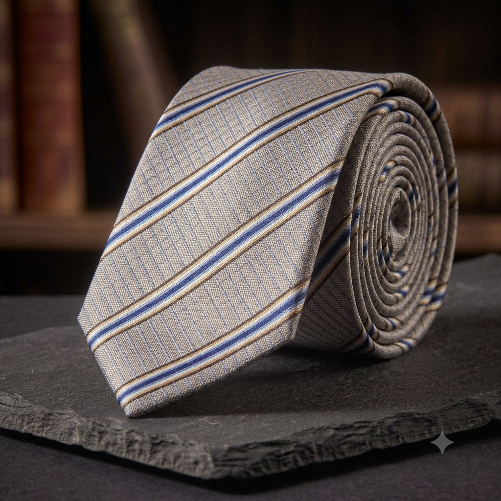 Elegante Designer-Seidenkrawatte mit Streifen-Muster