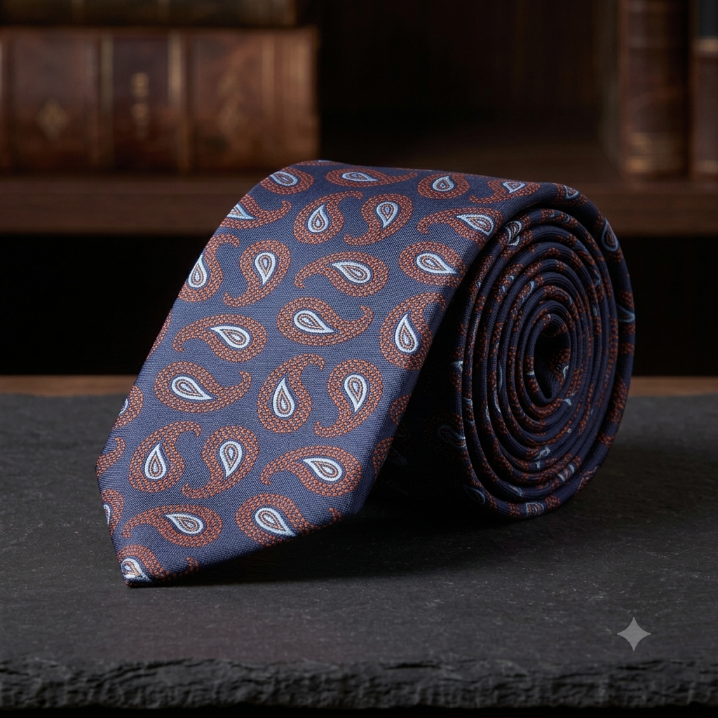 Elegante Designer-Seidenkrawatte mit Paisley-Muster