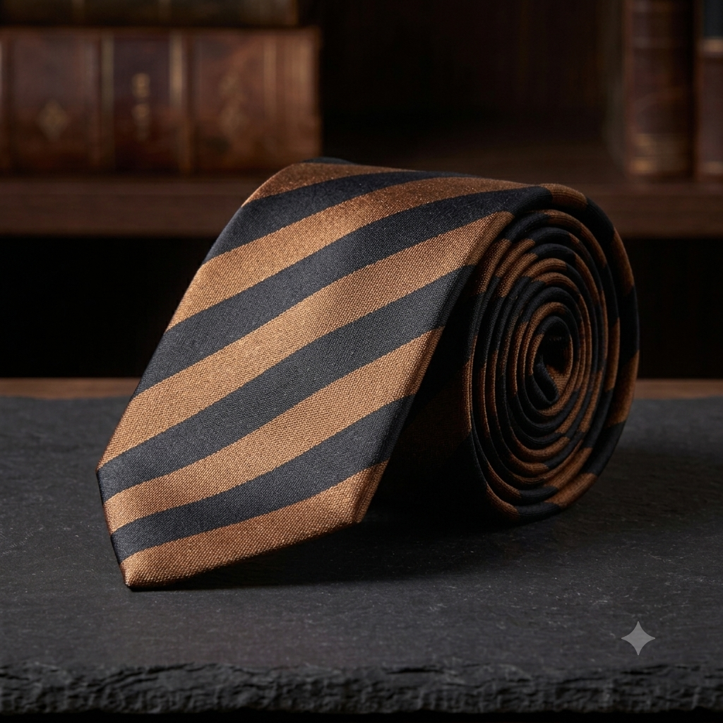 Elegante Designer-Seidenkrawatte mit Streifen-Muster