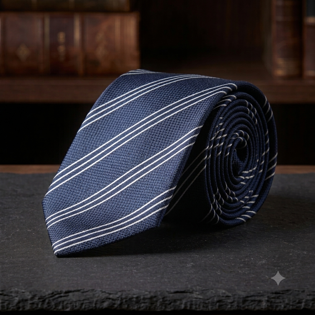 Elegante Designer-Seidenkrawatte mit Streifen-Muster