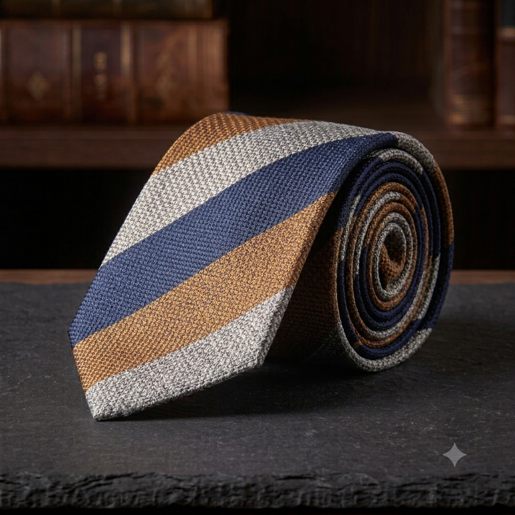 Elegante Designer-Seidenkrawatte mit Streifen-Muster