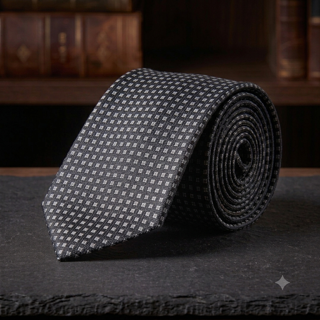Elegante Designer-Seidenkrawatte mit Geo-Muster