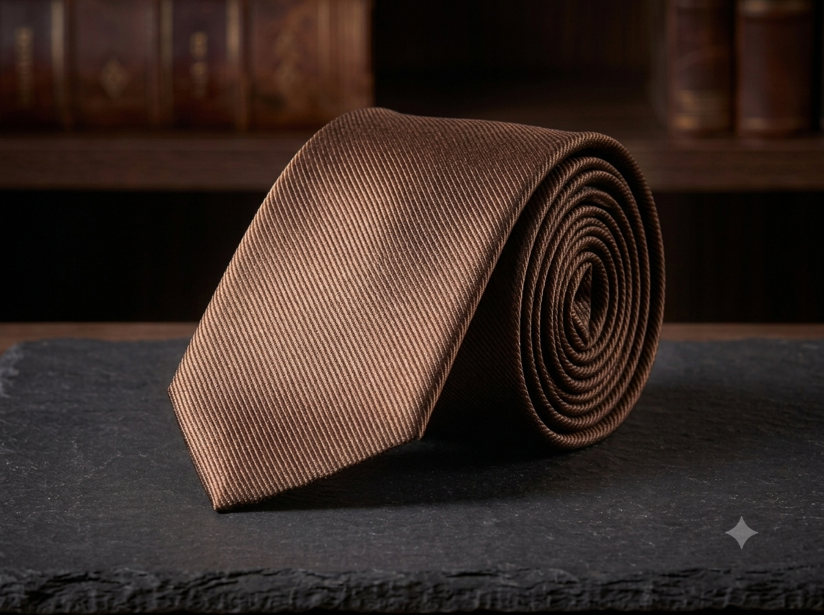 Elegante Designer-Seidenkrawatte mit feiner Rips-Struktur