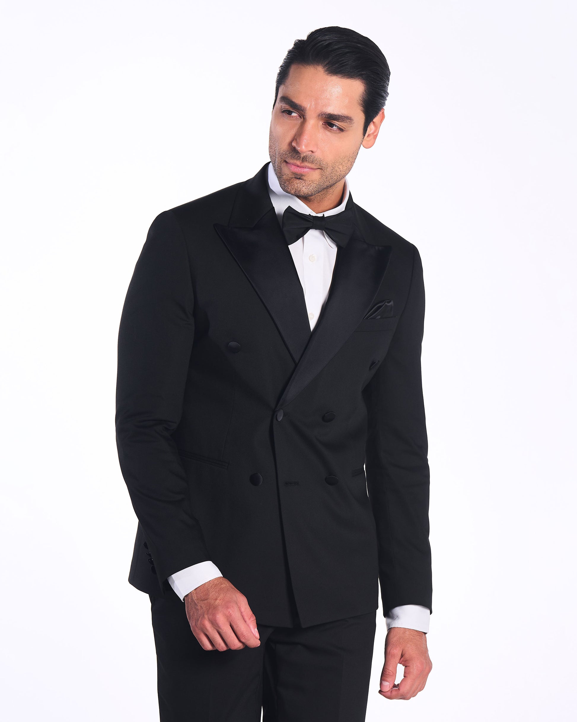 Smoking Regular Fit Schwarz | 2-teilig, doppelreihig